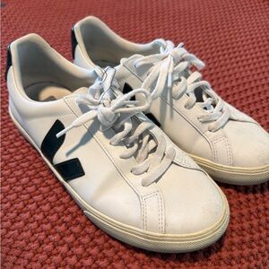 Veja White Sneakers with Black Accents